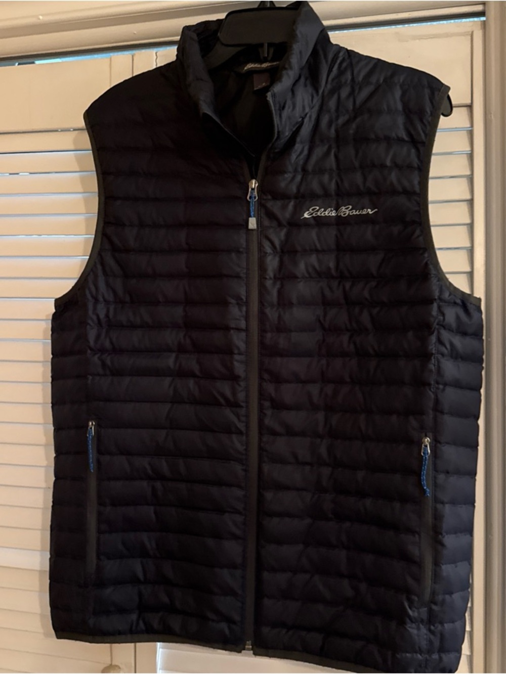Eddie Bauer Men's Navy Quilted Packable Down Vest